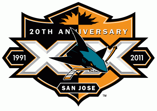 San Jose Sharks 2011 Anniversary Logo v3 iron on heat transfer